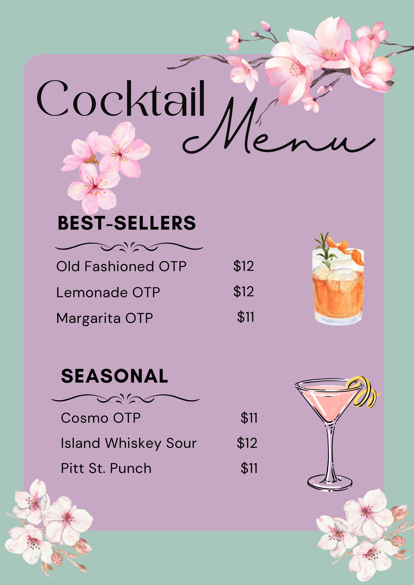 Black and Orange Modern Cocktails Menu(3)