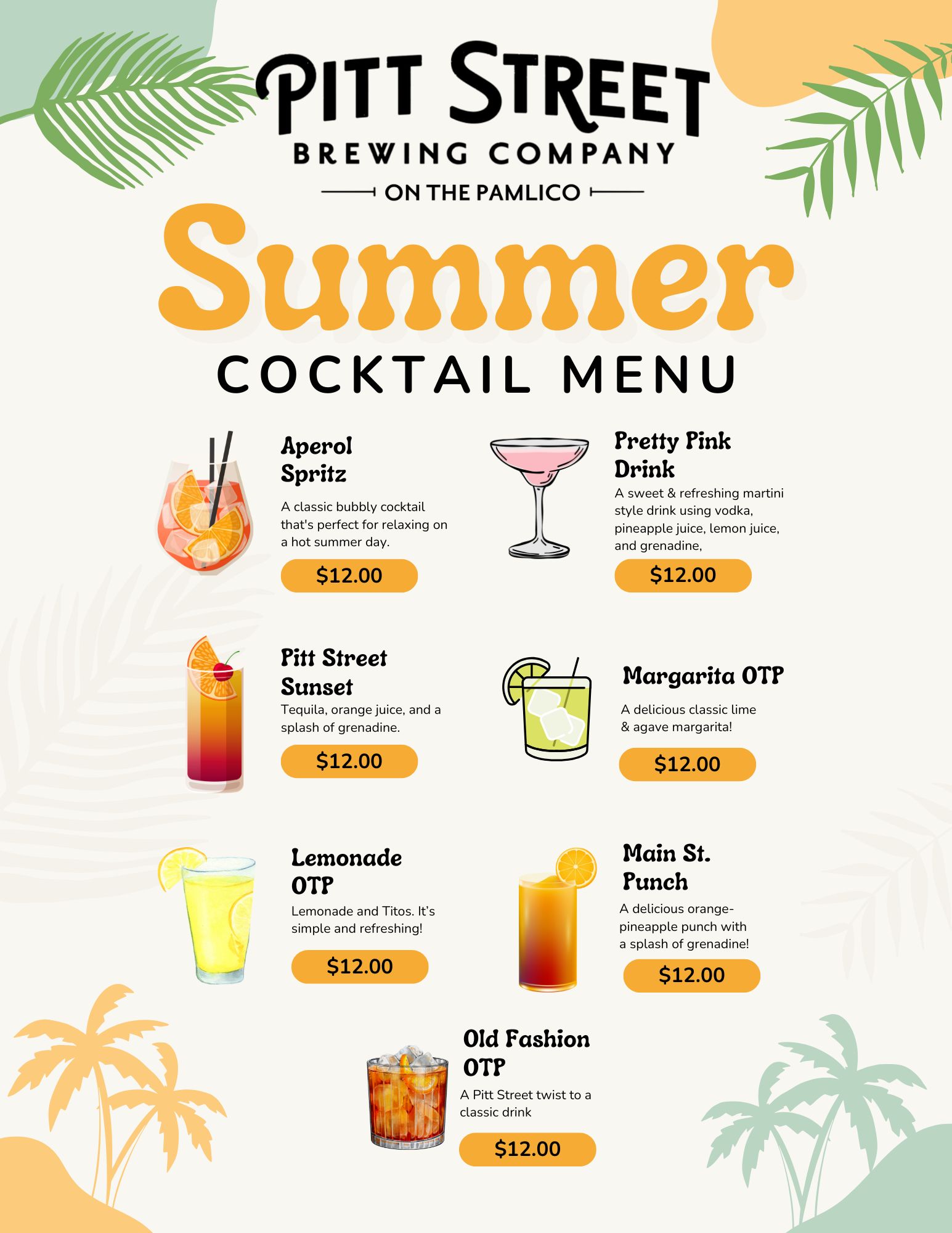 Orange and Green Leaves Tropical Illustrative Summer Drink Menu (6)